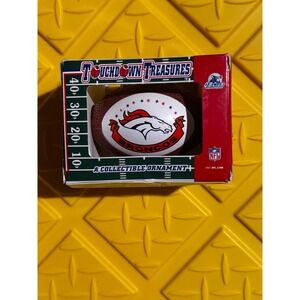 NIB Touchdown Treasures NFL Broncos Collectible Ornament Football Souvenir 3"